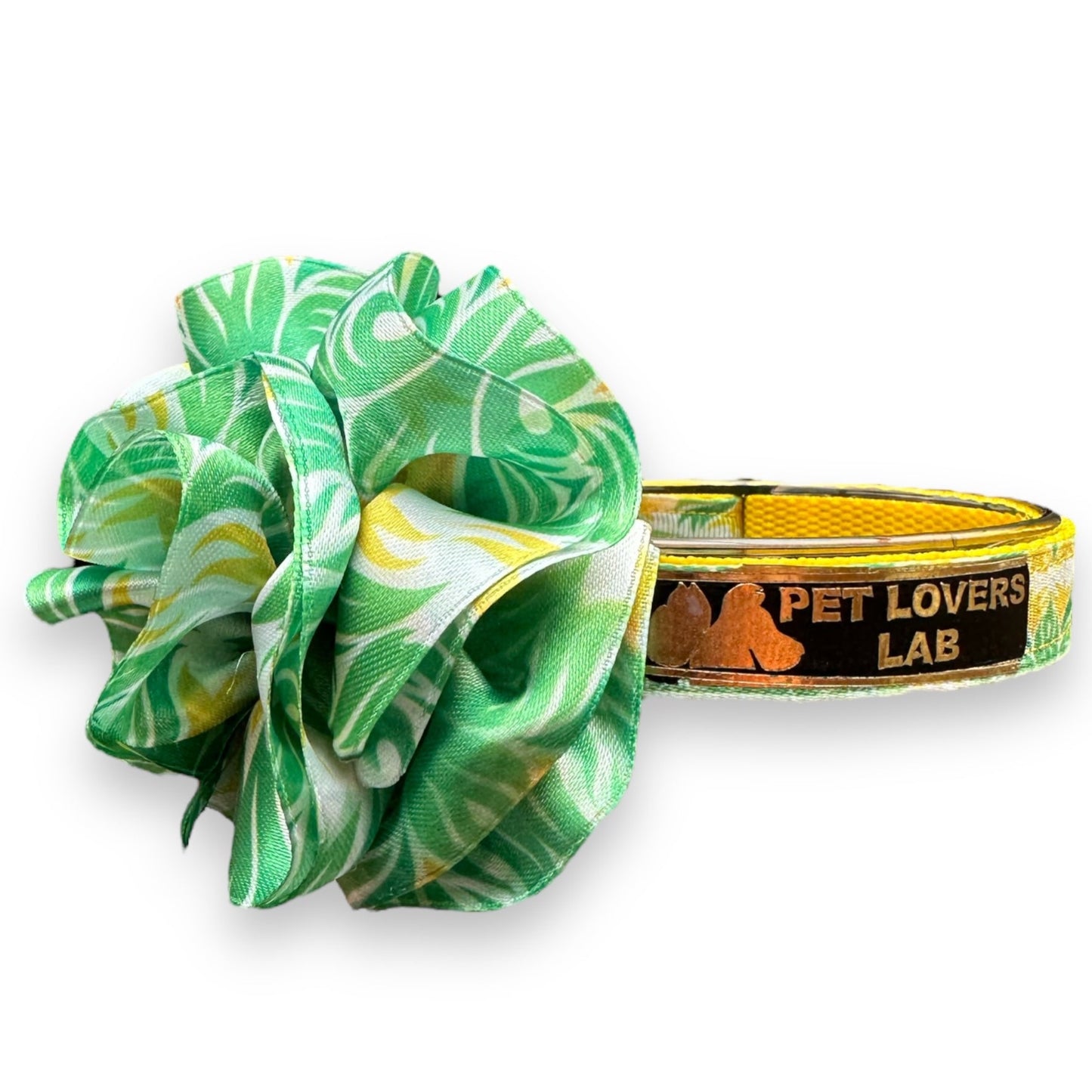 Collar flor Verde y amarillo